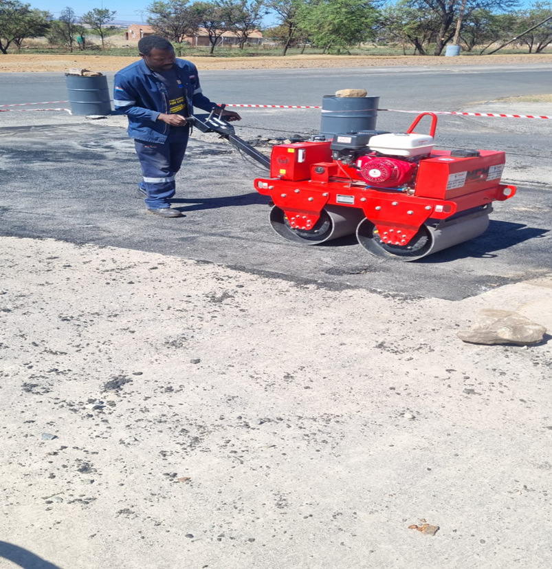 Compaction of Asphalt During Road Repair